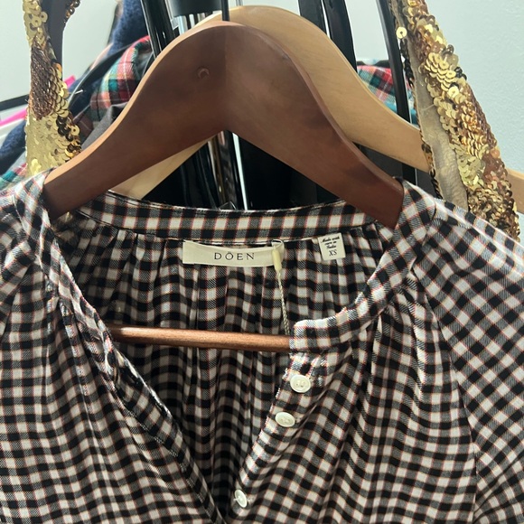 DOEN Delphine Plaid Madeleine Dress NWT XS Prarie style - Picture 9 of 11